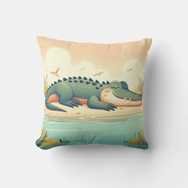 Alligator-Inspired Pillow Kudde (Framsida)