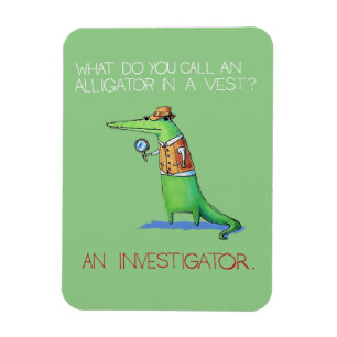 Alligator Investigator Vest Crokodile Animal Funny Magnet