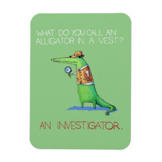 Alligator Investigator Vest Crokodile Animal Funny Magnet