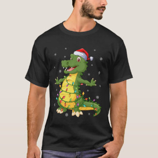 Alligator jul Santa Hat Lighting Classic T-S T Shirt