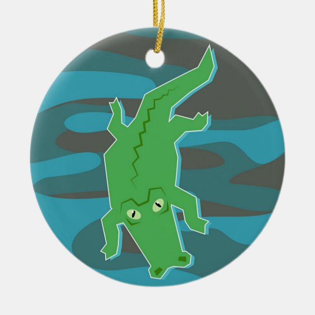 Alligator Julgransprydnad Keramik (Framsidan)