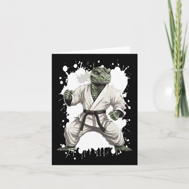 Alligator Karate Animal Fighter Judo Kort (Framsida)