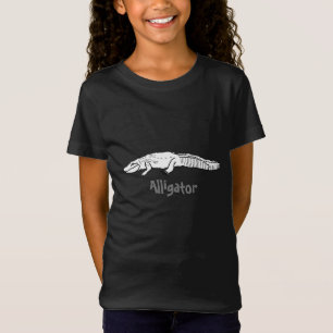 Alligator-konturen teckning med text på skjortor t shirt