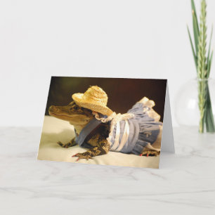 Alligator-kort i en presshälsning kort