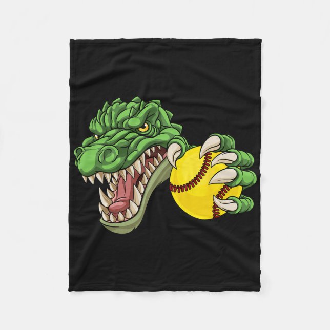 Alligator Krokodil Dinosaurie Mjuk Karakter  Fleecefilt (Framsidan)