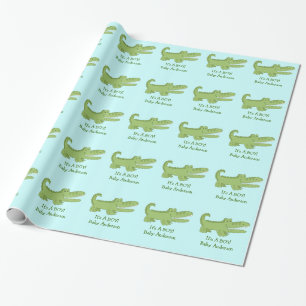 Alligator-/krokodilanpassade som slår in papper presentpapper