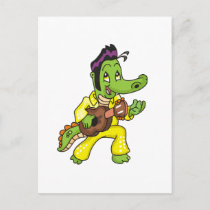 Alligator Kung med Guitar T-shirts och gåvor Vykort
