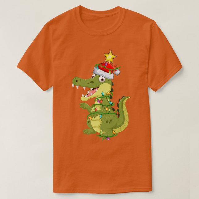 Alligator Lighting Xmas Tree Matching Alligator Ch T Shirt (Design framsida)
