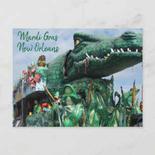 Alligator Mardi Gras Flyter Vykort