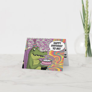 alligator med födelsedag lycklig-brithday för mig kort
