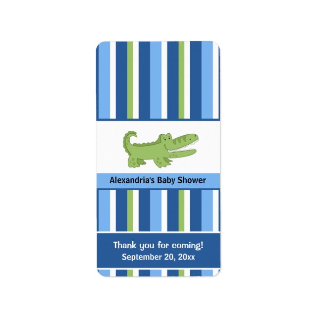 Alligator Miniature Candy Wrappers - Blue/Grönt Adressetikett (Framsidan)