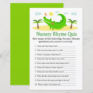 Alligator Nursery Rhyme Quiz babyduschspel
