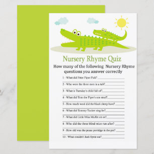 Alligator Nursery Rhyme Quiz babyduschspel