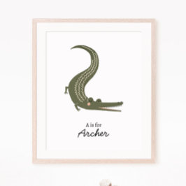Alligator Nursery Wall Art Poster