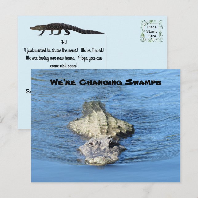 Alligator-Nytt adress vykort (Fram/baksida)