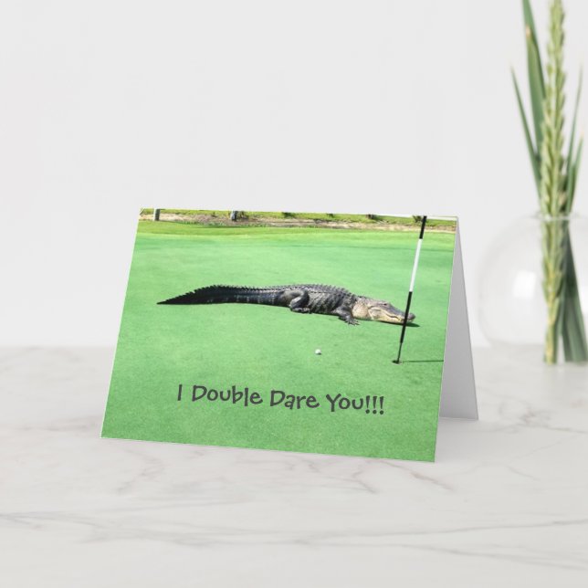 Alligator på beställnings- hälsningkort för kort (Framsida)