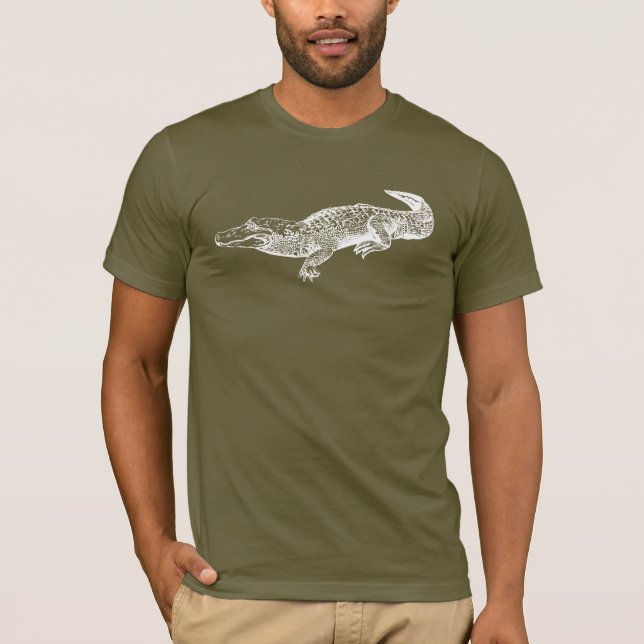 alligator på den mörka skjortan t shirt (Framsida)