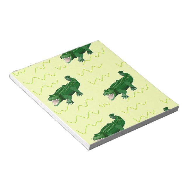 Alligator på gult anteckningsblock (Vinklad)