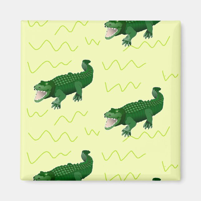 Alligator på gult magnet (Framsidan)