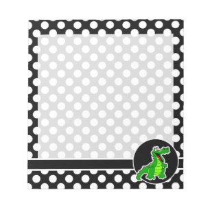 Alligator på svartvit polka dots anteckningsblock