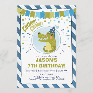 Alligator party Boy Inbjudningar