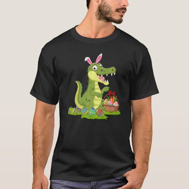 Alligator Påskägg Hunting Bunny Alligator Easte T Shirt (Framsida)
