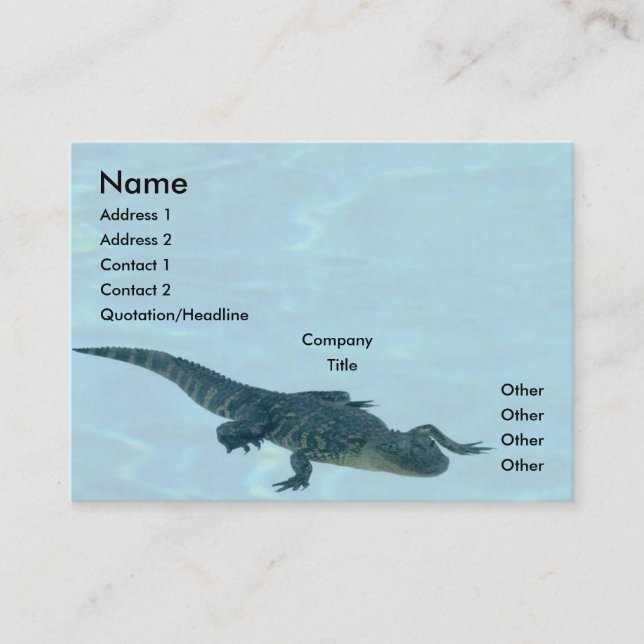 Alligator-profilkort Visitkort (Framsida)