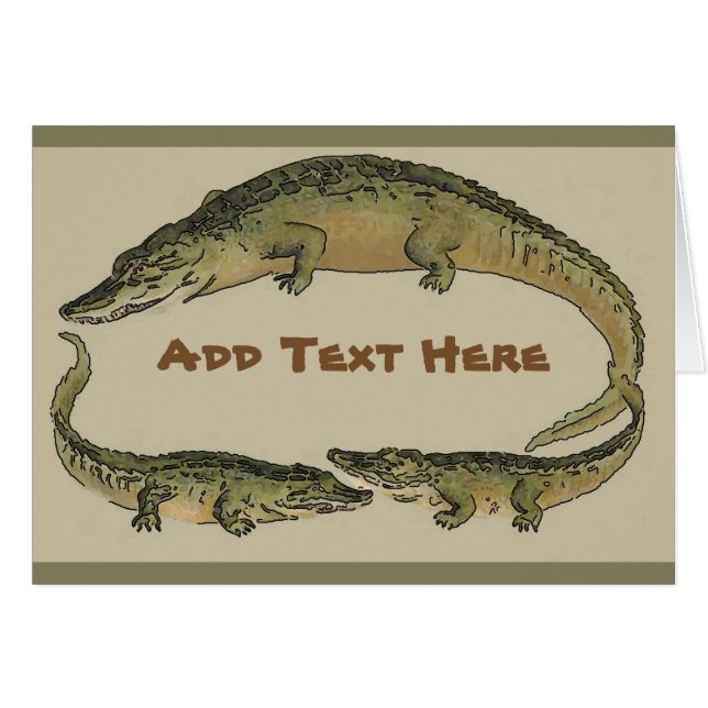 Alligator Round Up Hälsningskort (Framsidan Horizontal)