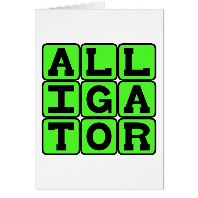 Alligator, Semiakattisk reptil Hälsningskort (Framsidan)