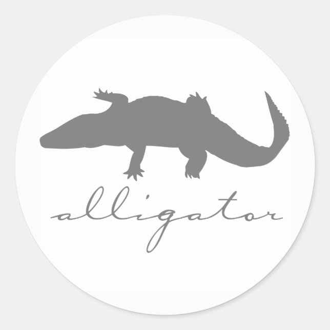 Alligator Silhouette Stickers Runt Klistermärke (Framsida)