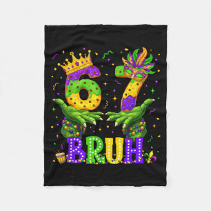 Alligator Six Seven Bruh 6 7 Meme Mardi Gras Karne Fleecefilt