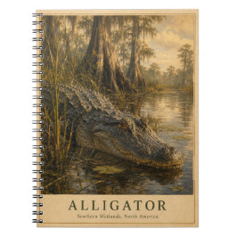Alligator Södra Våtmarker VINTAGE Anteckningsbok