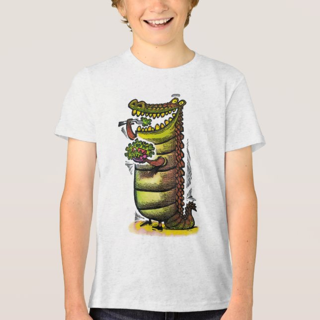 alligator som äter sallad t shirt (Framsida)