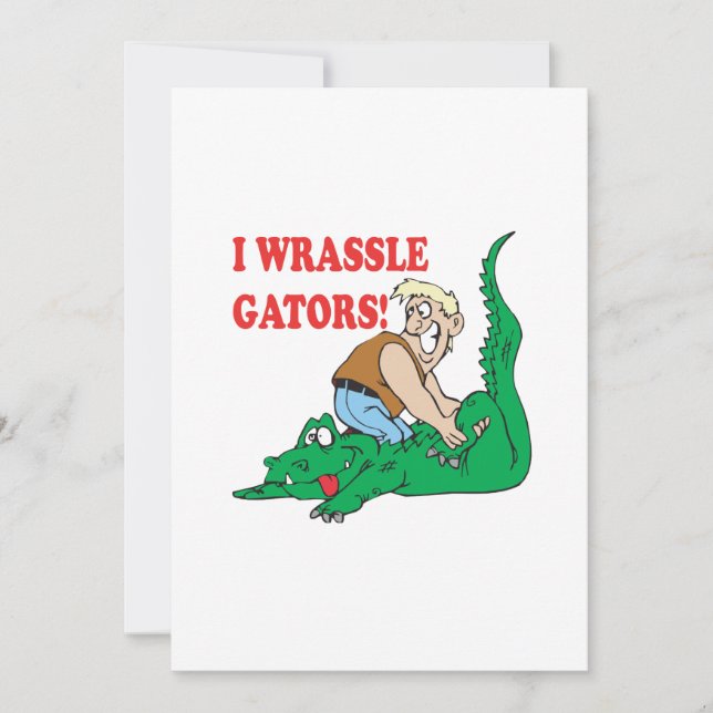 Alligator som brottas 2 inbjudningar (Framsida)