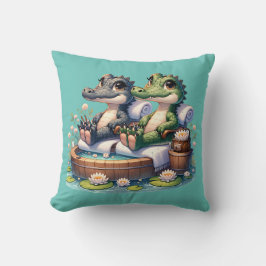 "Alligator Spa Day" Kudde