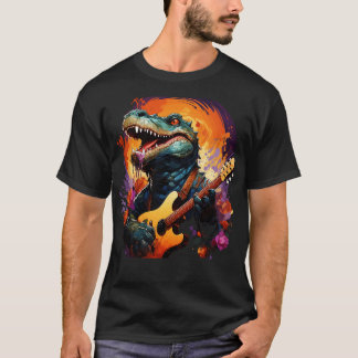 Alligator Spelar Guitar T Shirt