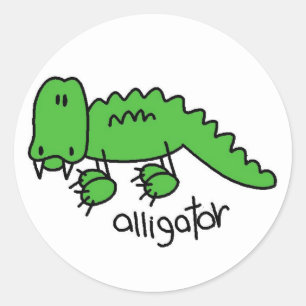 Alligator Stick figur Stickers Sticker Runt Klistermärke