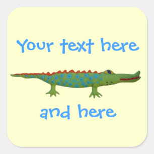 Alligator Sticker Fyrkantigt Klistermärke