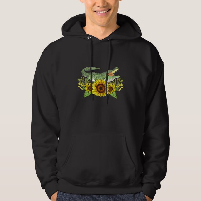 Alligator Sunflower Alligator Hoodie (Framsida)