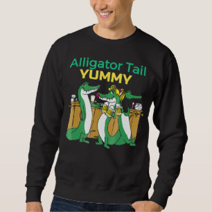 Alligator Svan Drinking Teams Pub Humous Lång Ärmad Tröja