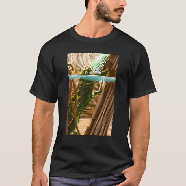 Alligator Swimming i Swamp Florida Reptile Wildli T Shirt (Framsida)