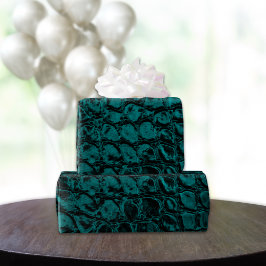 Alligator Teal Faux Leather Presentpapper