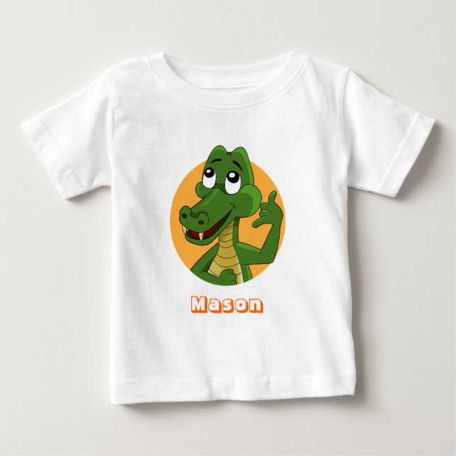 Alligator tecknad T-Shirt (Framsida)