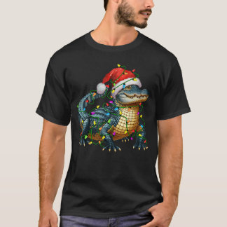 Alligator Tomte Julgran Ljussättning Jul Roligt f T Shirt