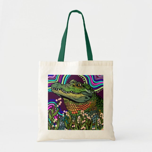 Alligator Tote Bag Tygkasse (Framsidan)