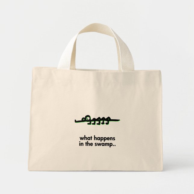 Alligator vad som händer i träsket mini tygkasse (Framsidan)