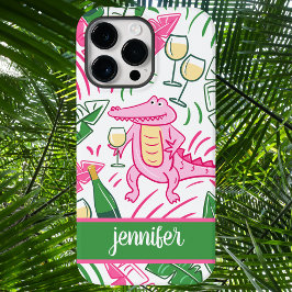 Alligator Vin Rosa Grönt Preppy Personlig Cas