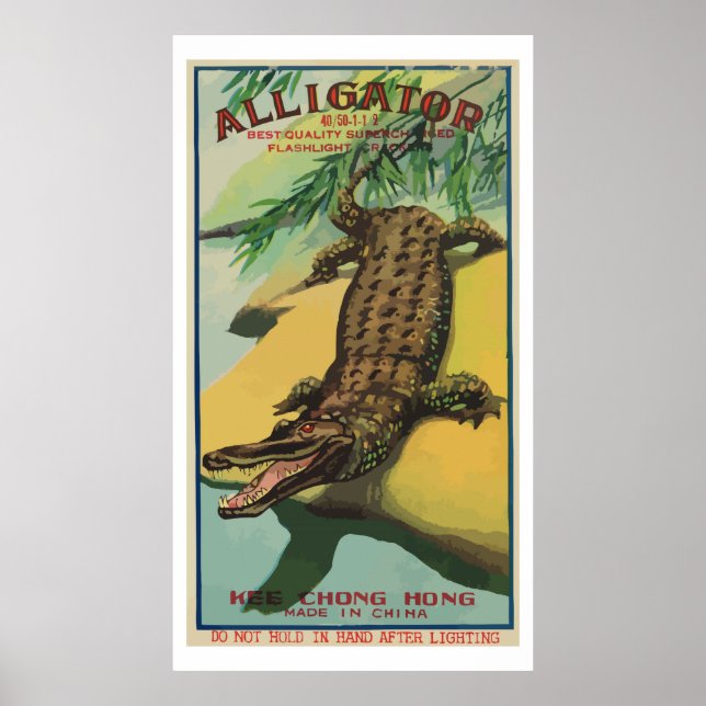Alligator (Vintage China Firecracker) Poster (Framsidan)