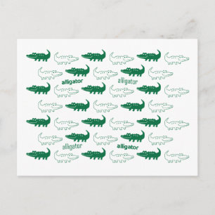 Alligator vycard-grönt vykort