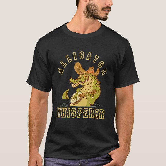 Alligator Whisperer for Reptiles and Banjo Fläkt T Shirt (Framsida)